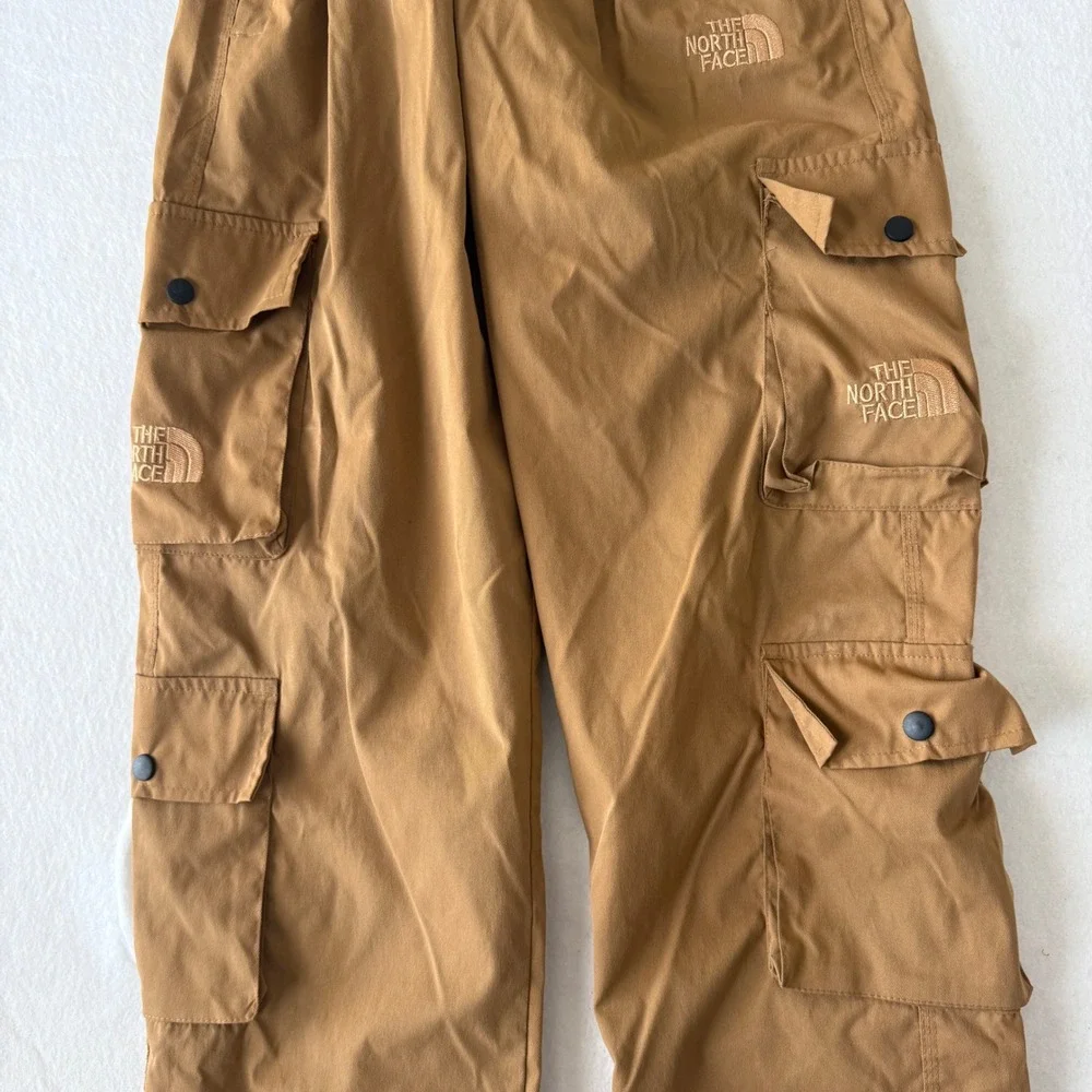 The North Face Rugged Cargo Pants Mens Small Brown Multi-Pocket Elastic Waist